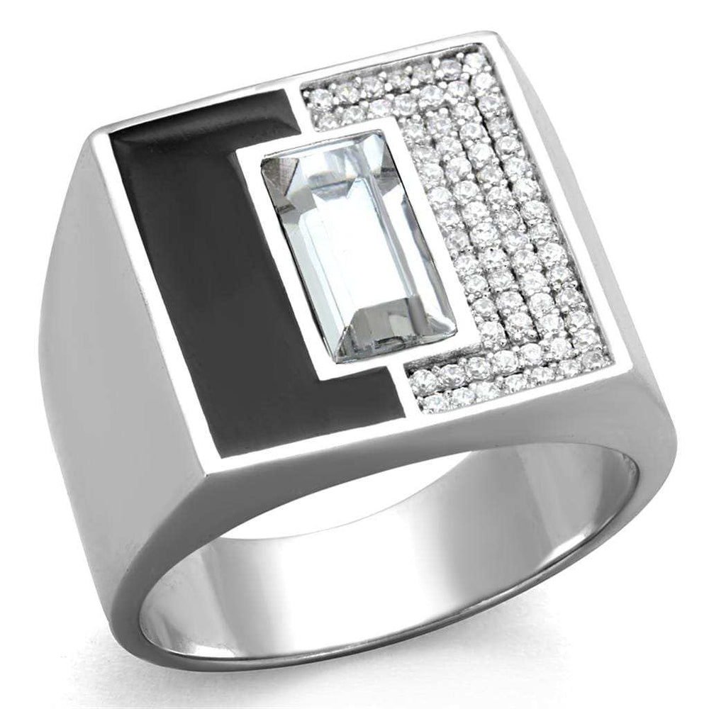 TS388 - Rhodium 925 Sterling Silver Ring with Top Grade Crystal in Clear - Alamode - Flyclothing LLC