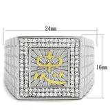 TS389 - Gold+Rhodium 925 Sterling Silver Ring with AAA Grade CZ in Clear - Alamode - Flyclothing LLC