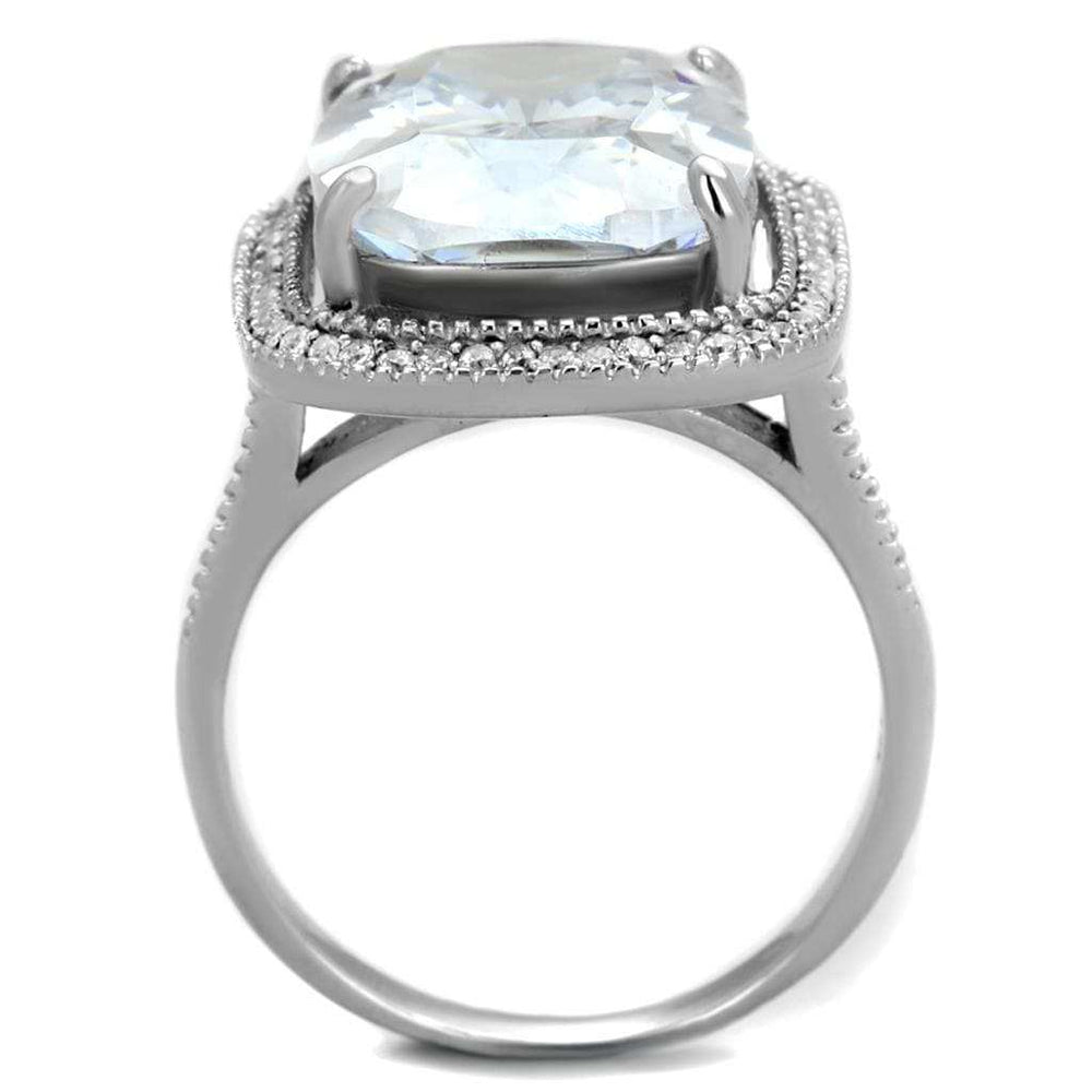 TS391 - Rhodium 925 Sterling Silver Ring with AAA Grade CZ in Clear - Alamode - Flyclothing LLC