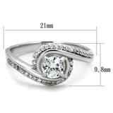 TS397 - Rhodium 925 Sterling Silver Ring with AAA Grade CZ in Clear - Alamode - Flyclothing LLC