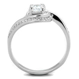 TS397 - Rhodium 925 Sterling Silver Ring with AAA Grade CZ in Clear - Alamode - Flyclothing LLC