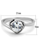 TS398 - Rhodium 925 Sterling Silver Ring with AAA Grade CZ in Clear - Alamode - Flyclothing LLC