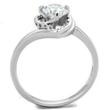 TS398 - Rhodium 925 Sterling Silver Ring with AAA Grade CZ in Clear - Alamode - Flyclothing LLC