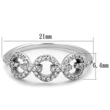 TS400 - Rhodium 925 Sterling Silver Ring with AAA Grade CZ in Clear - Alamode - Flyclothing LLC