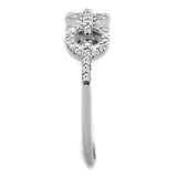 TS400 - Rhodium 925 Sterling Silver Ring with AAA Grade CZ in Clear - Alamode - Flyclothing LLC