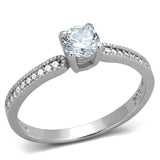 TS401 - Rhodium 925 Sterling Silver Ring with AAA Grade CZ in Clear - Alamode - Flyclothing LLC