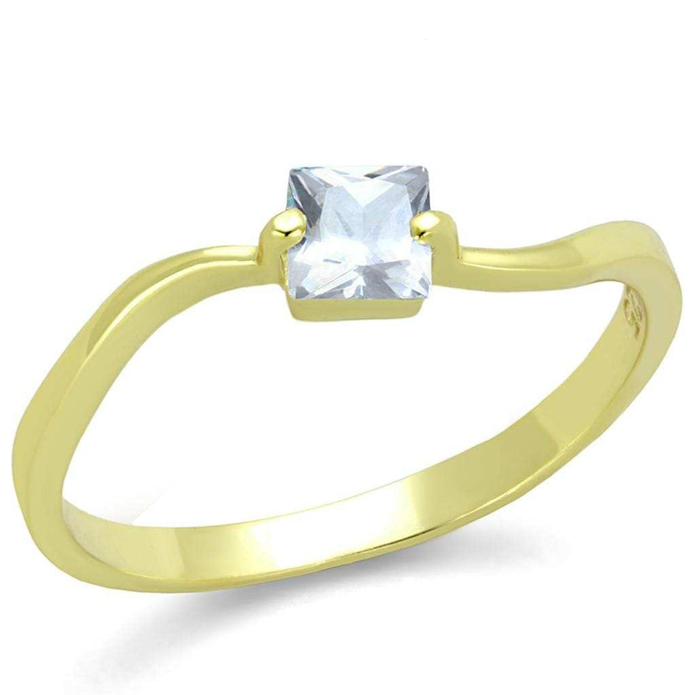 TS407 - Gold 925 Sterling Silver Ring with AAA Grade CZ in Clear - Alamode - Flyclothing LLC