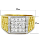 TS412 - Gold+Rhodium 925 Sterling Silver Ring with AAA Grade CZ in Clear - Alamode - Flyclothing LLC