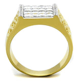TS412 - Gold+Rhodium 925 Sterling Silver Ring with AAA Grade CZ in Clear - Alamode - Flyclothing LLC