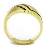 TS413 - Gold 925 Sterling Silver Ring with AAA Grade CZ in Black Diamond - Alamode - Flyclothing LLC
