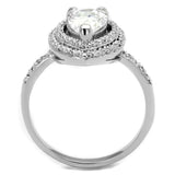 TS414 - Rhodium 925 Sterling Silver Ring with AAA Grade CZ in Clear - Alamode - Flyclothing LLC