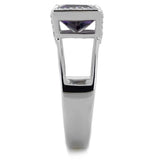 TS417 - Rhodium 925 Sterling Silver Ring with AAA Grade CZ in Amethyst - Alamode - Flyclothing LLC