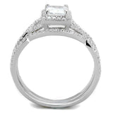 TS420 - Rhodium 925 Sterling Silver Ring with AAA Grade CZ in Clear - Alamode - Flyclothing LLC
