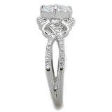 TS421 - Rhodium 925 Sterling Silver Ring with AAA Grade CZ in Clear - Alamode - Flyclothing LLC