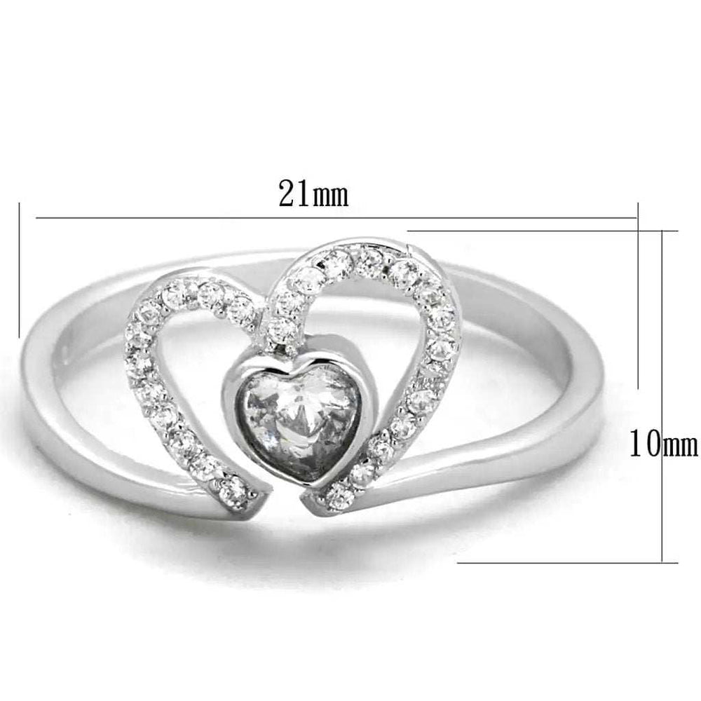 TS422 - Rhodium 925 Sterling Silver Ring with AAA Grade CZ in Clear - Alamode - Flyclothing LLC