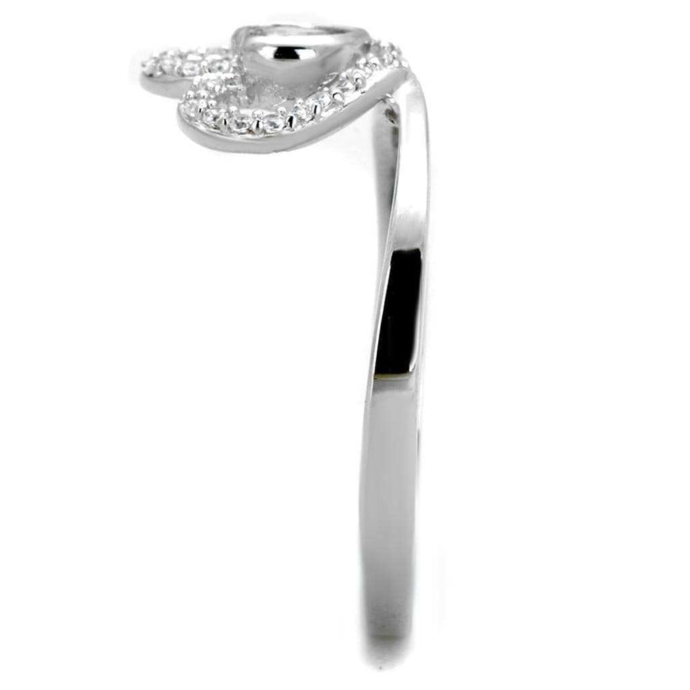 TS422 - Rhodium 925 Sterling Silver Ring with AAA Grade CZ in Clear - Alamode - Flyclothing LLC