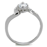 TS423 - Rhodium 925 Sterling Silver Ring with AAA Grade CZ in Clear - Alamode - Flyclothing LLC