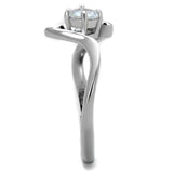 TS424 - Rhodium 925 Sterling Silver Ring with AAA Grade CZ in Clear - Alamode - Flyclothing LLC