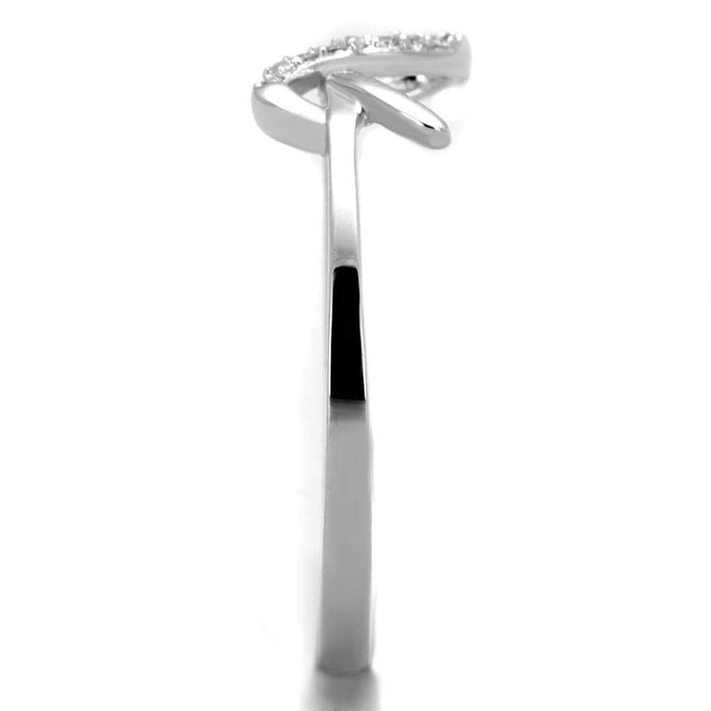 TS426 - Rhodium 925 Sterling Silver Ring with AAA Grade CZ in Clear - Alamode - Flyclothing LLC