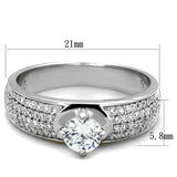 TS428 - Rhodium 925 Sterling Silver Ring with AAA Grade CZ in Clear - Alamode - Flyclothing LLC