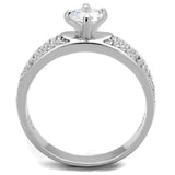 TS428 - Rhodium 925 Sterling Silver Ring with AAA Grade CZ in Clear - Alamode - Flyclothing LLC