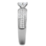 TS428 - Rhodium 925 Sterling Silver Ring with AAA Grade CZ in Clear - Alamode - Flyclothing LLC