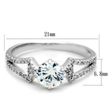 TS430 - Rhodium 925 Sterling Silver Ring with AAA Grade CZ in Clear - Alamode - Flyclothing LLC