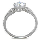 TS430 - Rhodium 925 Sterling Silver Ring with AAA Grade CZ in Clear - Alamode - Flyclothing LLC