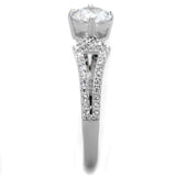 TS430 - Rhodium 925 Sterling Silver Ring with AAA Grade CZ in Clear - Alamode - Flyclothing LLC