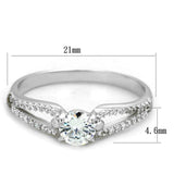 TS431 - Rhodium 925 Sterling Silver Ring with AAA Grade CZ in Clear - Alamode - Flyclothing LLC