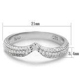 TS433 - Rhodium 925 Sterling Silver Ring with AAA Grade CZ in Clear - Alamode - Flyclothing LLC