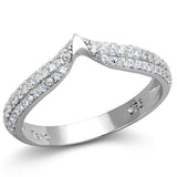 TS433 - Rhodium 925 Sterling Silver Ring with AAA Grade CZ in Clear - Alamode - Flyclothing LLC