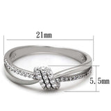 TS435 - Rhodium 925 Sterling Silver Ring with AAA Grade CZ in Clear - Alamode - Flyclothing LLC