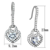 TS439 - Rhodium 925 Sterling Silver Earrings with AAA Grade CZ in Clear - Alamode - Flyclothing LLC