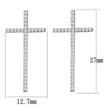 TS440 - Rhodium 925 Sterling Silver Earrings with AAA Grade CZ in Clear - Alamode - Flyclothing LLC