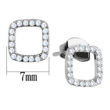 TS445 - Rhodium 925 Sterling Silver Earrings with AAA Grade CZ in Clear - Alamode - Flyclothing LLC