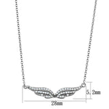 TS448 - Rhodium 925 Sterling Silver Chain Pendant with AAA Grade CZ in Clear - Alamode - Flyclothing LLC