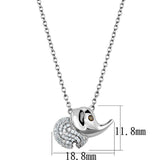 TS450 - Rhodium 925 Sterling Silver Chain Pendant with AAA Grade CZ in Topaz - Alamode - Flyclothing LLC