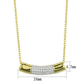 TS452 - Gold+Rhodium 925 Sterling Silver Chain Pendant with AAA Grade CZ in Clear - Alamode - Flyclothing LLC