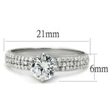 TS458 - Rhodium 925 Sterling Silver Ring with AAA Grade CZ in Clear - Alamode - Flyclothing LLC