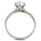 TS458 - Rhodium 925 Sterling Silver Ring with AAA Grade CZ in Clear - Alamode - Flyclothing LLC