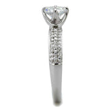 TS458 - Rhodium 925 Sterling Silver Ring with AAA Grade CZ in Clear - Alamode - Flyclothing LLC