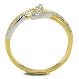 TS461 - Gold+Rhodium 925 Sterling Silver Ring with AAA Grade CZ in Clear - Alamode - Flyclothing LLC