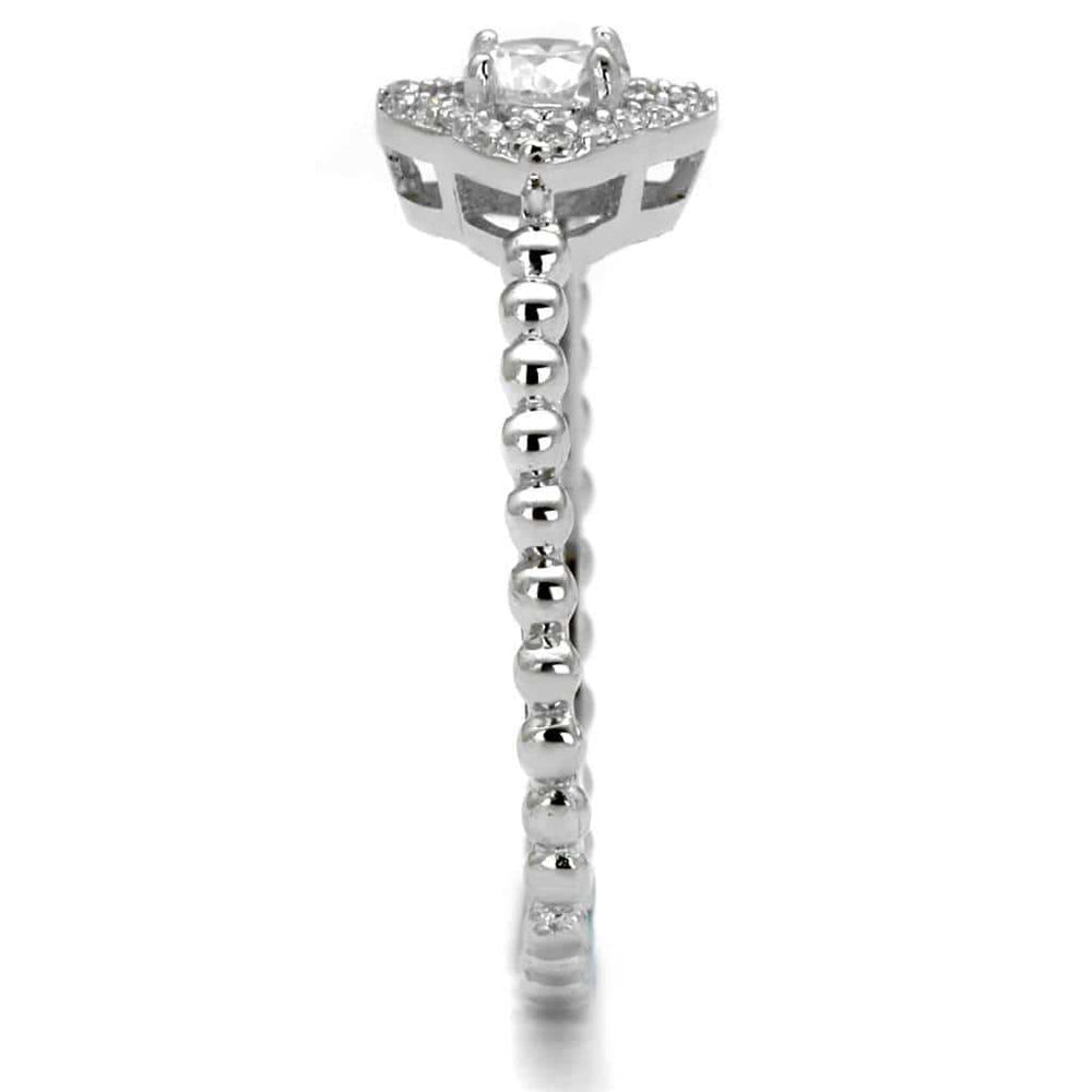 TS462 - Rhodium 925 Sterling Silver Ring with AAA Grade CZ in Clear - Alamode - Flyclothing LLC