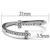 TS463 - Rhodium 925 Sterling Silver Ring with AAA Grade CZ in Clear - Alamode - Flyclothing LLC