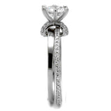TS464 - Rhodium 925 Sterling Silver Ring with AAA Grade CZ in Clear - Alamode - Flyclothing LLC