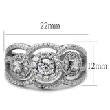 TS468 - Rhodium 925 Sterling Silver Ring with AAA Grade CZ in Clear - Alamode - Flyclothing LLC