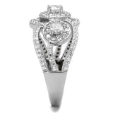 TS468 - Rhodium 925 Sterling Silver Ring with AAA Grade CZ in Clear - Alamode - Flyclothing LLC