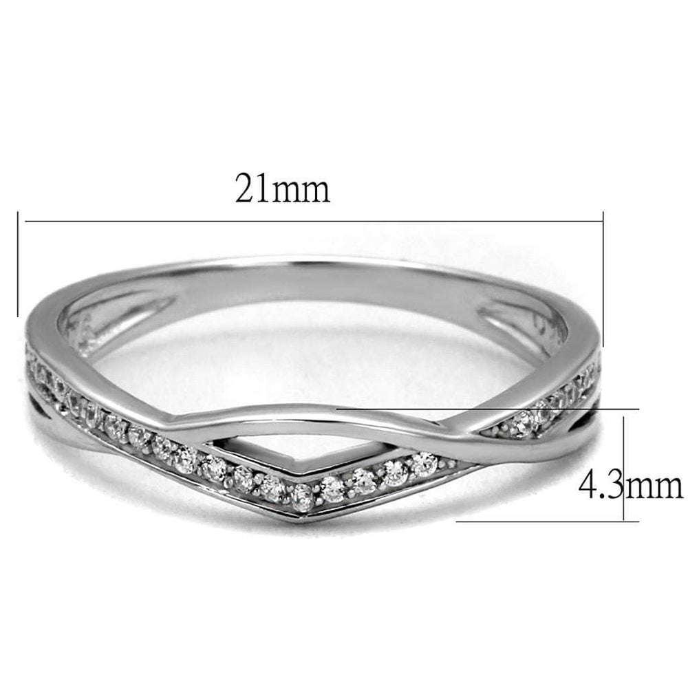 TS471 - Rhodium 925 Sterling Silver Ring with AAA Grade CZ in Clear - Alamode - Flyclothing LLC