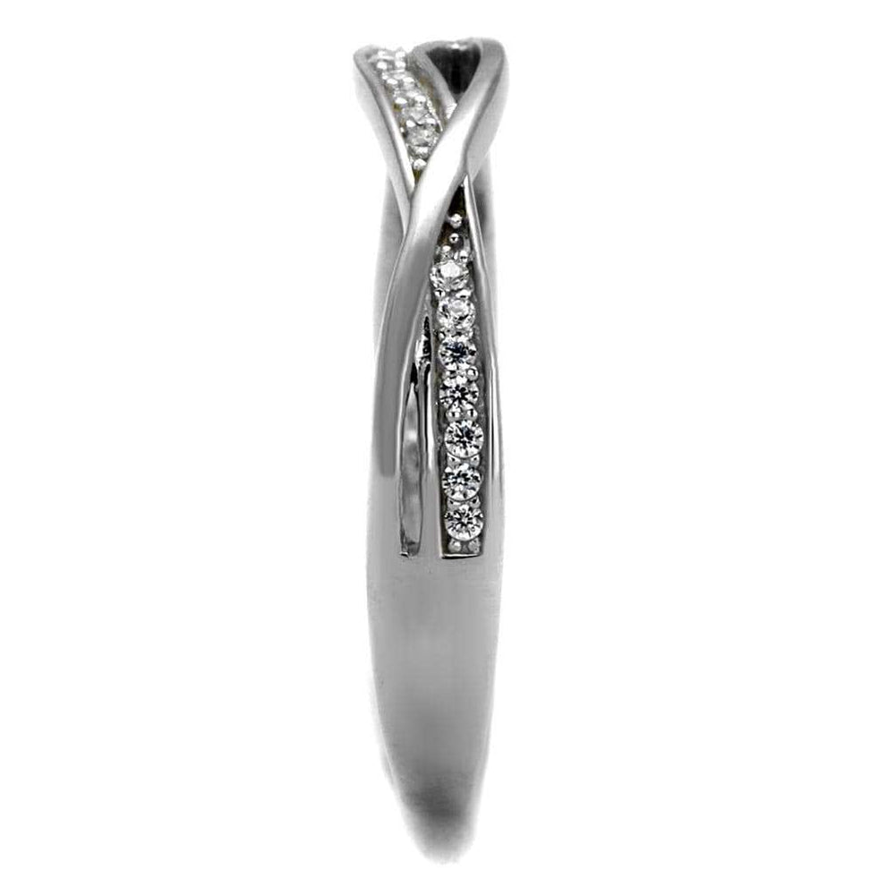 TS471 - Rhodium 925 Sterling Silver Ring with AAA Grade CZ in Clear - Alamode - Flyclothing LLC